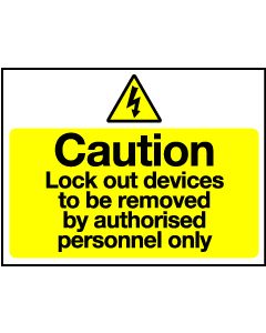Caution ...' - Safety Lockout Labels 55 x 75mm