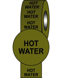  Pipeline Info Tape - 150mmx33m - Hot Water 