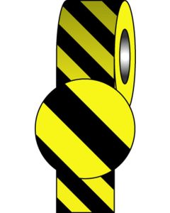 British Standard Pipeline Information Tapes - Black/Yellow Stripe