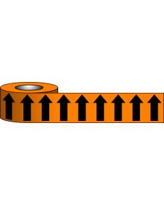 100X33m Black Arrow On Orange Self Adhesive Vinyl