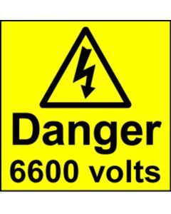 Electrical Safety Labels - 6600 Volts