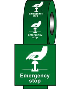 Safety Labels - Green Emergency Stop