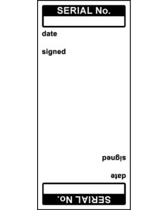 Write on Cable Marking Labels - Serial No