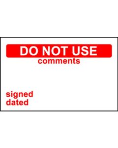  Elec Inspec Labels 25x40mm S/A vinyl Roll 250 Do Not Use Com 