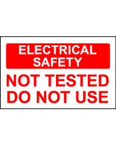  Elec Inspec Labels 25x40mm S/A vinyl Roll 250 E/S Not Tested 