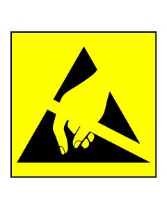 Electrostatic Labels 25x25mm Pack 10 s/a (triangle/hand) 