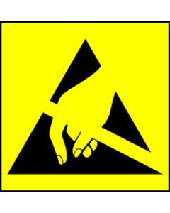 Electrostatic Labels 15x15mm Pack 10 s/a (triangle/hand) 