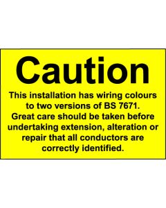 BS7671:2001 Sign (single) 300x400mm rigid