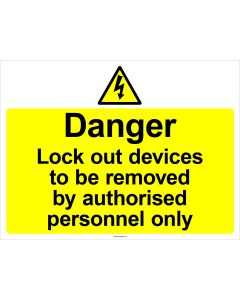 Lockout Wall Sign Danger Lockout devices to 