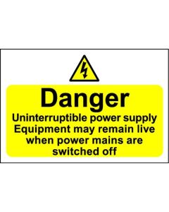 Hazard Warning Sign Danger Uninterruptible power 