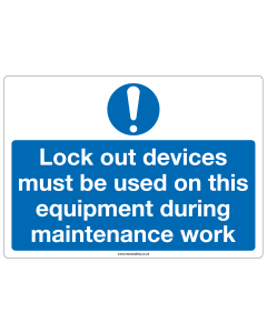 "Lock out devices must be..." Sign-S/A 148x210mm