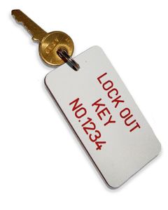  Tag 75x40mm plastic White/Red/White 