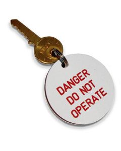  Tag 50mm dia plastic White/Red/White 