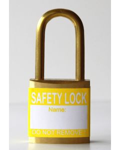 Yellow padlock label
