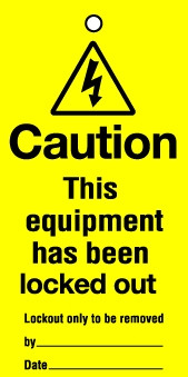 Lockout tags 200x100mm Caution This equipment has been lock...Pack of 10