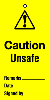 Lockout tag 200x100mm Caution Unsafe (Pack of 10)