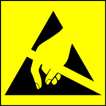 Electrostatic Labels 100x100mm (Singles) s/a (triangle/hand)