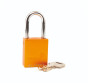 Aluminium bodied safety padlock with steel shackle-yellow-Keyed to Differ