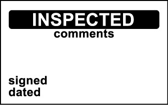 Elec Inspec Labels 40x75mm S/A vinyl Roll 250 Inspected