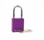 Aluminium bodied safety padlock with steel shackle-purple-Keyed Alike