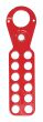 Steel Lockout Hasp in Red, 25mm Dia Jaws