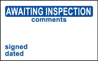 Elec Inspec Labels 40x75mm S/A vinyl Roll 250 Awaiting Insp