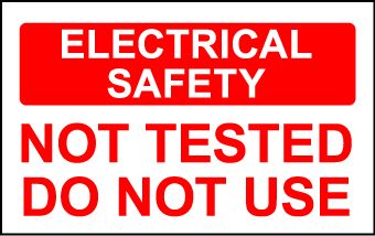  Elec Inspec Labels 40x75mm S/A vinyl Roll 250 E/S Not Tested 
