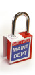 'Maint Dept' - Lockout Padlock Fold-Over Tag