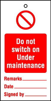 Lockout Tags Do not switch on? Pack of 10