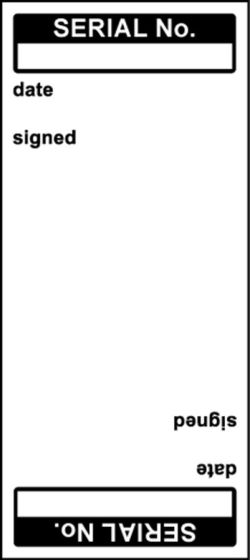 Write on Cable Marking Labels - Serial No