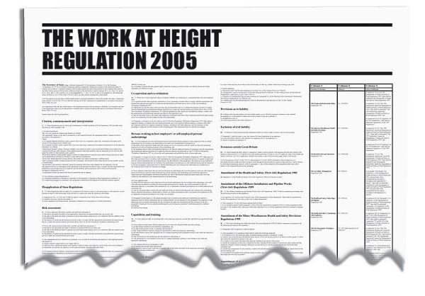 Work @ Height Regulations Wallchart