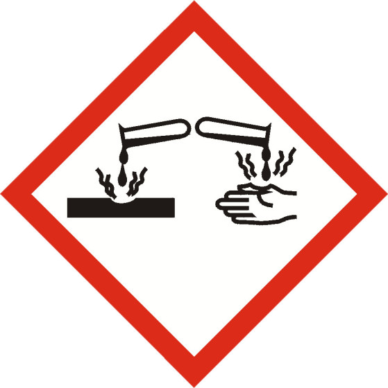 GHS CORROSIVE sign 100mm x 100mm