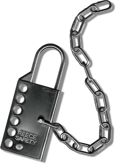 Stainless steel lockout hasp with 152mm (6 inches) s/s chain