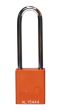 Aluminium bodied safety padlock with steel shackle-orange-Keyed Alike