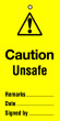 Lockout tag 200x100mm Caution Unsafe (Pack of 10)