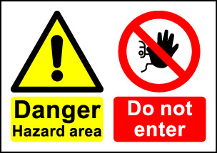 Size A7 Danger Hazard Area Do not enter