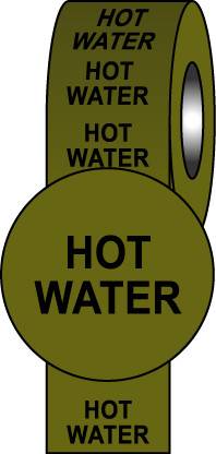 Pipeline Info Tape - 150mmx33m - Hot Water