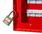 Steel Wall mounted or Portable Group Lockout Box - 50 hook. Colour Red.