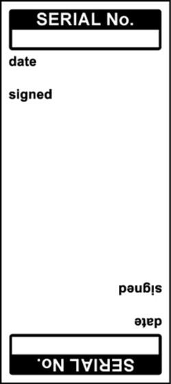 Write on Cable Marking Labels - Serial No