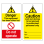 Disposable Lockout Tags - 'Caution Lock out devices' Reverse
