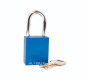 Aluminium bodied safety padlock with steel shackle-blue-Keyed to Differ
