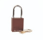 Aluminium bodied safety padlock with steel shackle-brown-Keyed Alike