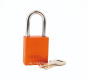 Aluminium bodied safety padlock with steel shackle-orange-Keyed Alike