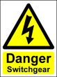 Hazard Warning Sign 200x150mm Danger Switchgear (rigid)