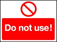 'Do Not  Use!'- Safety Lockout Label 55 x 75mm