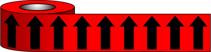 100X33M BLACK ARROW ON RED