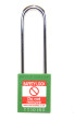  GREEN Steel Shackle safety padlock keyed alike to KA300011 long