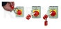 Lockout Hasp steel, red plastic coated, scissor action 38mm dia jaws