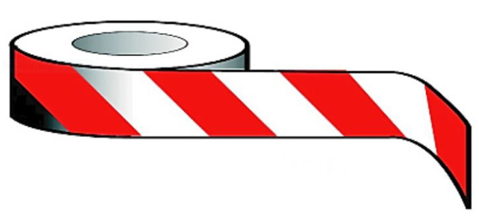 Economy Barrier Tape 75mm x 500m red/white non adhesive