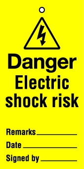 Lockout Tags Danger Electric shock risk. Pack of 10